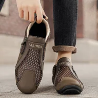 Mocassins pour hommes, chaussures de course respirantes pour hommes, baskets légères en maille à semelle souple, baskets décontractées sportives, chaussures d'été tendance 5