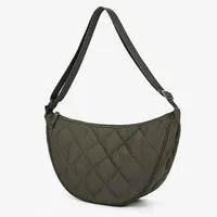 Autumn and Winter Diamond Lattice Single Shoulder Crossbody Bag Fashion Quilted Handbag Portable Nylon Plaid Commuter Travel Bag