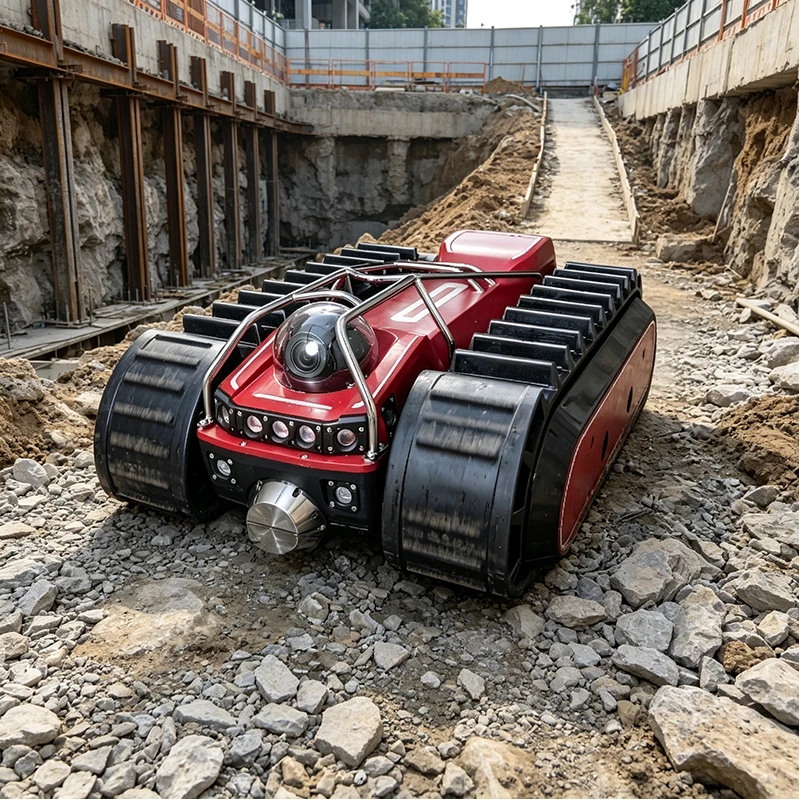 Tracked Pipeline Survey Robot Remote Control Vehicle with Camera Inspection System for Underground Pipe Maintenance Projects