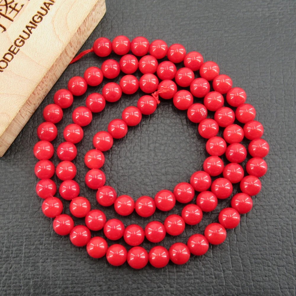 

APDGG 6mm Red Coral Round Loose Beads jewelry accessories