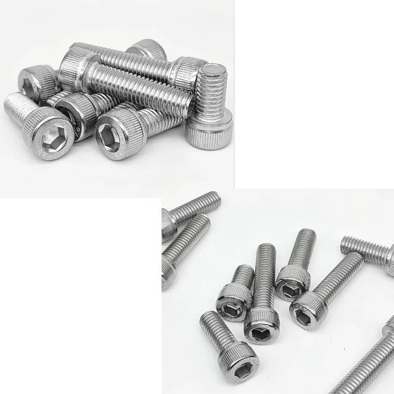304 Stainless Steel Hex Socket Screw M2 M2.5 M3 M4 500h Salt Spray Passivation Hexagon Socket Head Cap Bolt