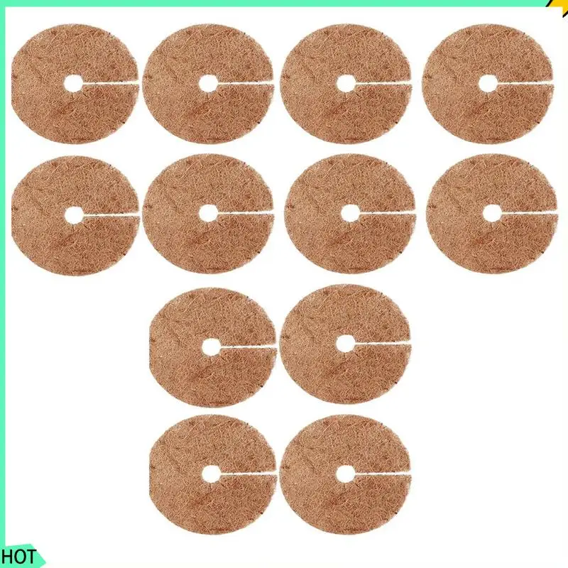 AWAH 12 Pcs Coconut Fibers Mulch Ring Tree Protector Mat,14.5 Inch Coir Plant Protectors From Animals Tree Protection Plant