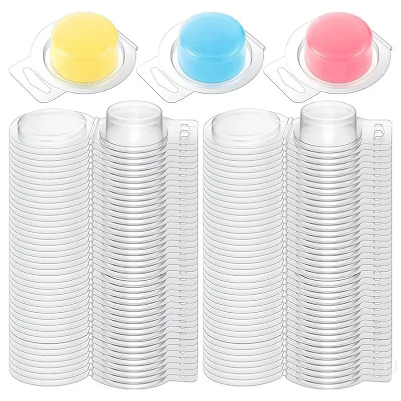 

[YU]100Pcs Wax Melt Container Mold Clear Square Round Empty Plastic DIY Handmade Scented Candle Soap Making Mould Container