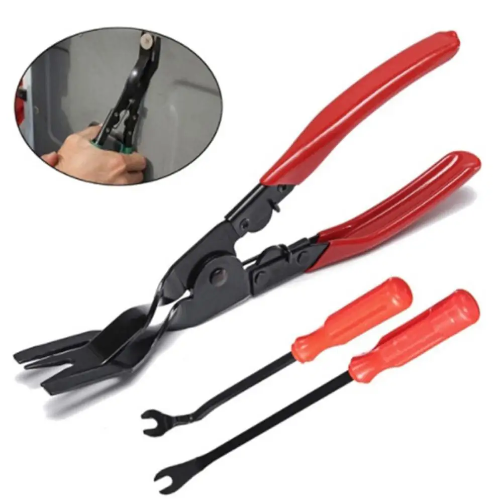 3Pcs Car Clip Pliers Set Fastener Remover Screwdriver Auto Interior Combo Repair Kit Disassembly Tool