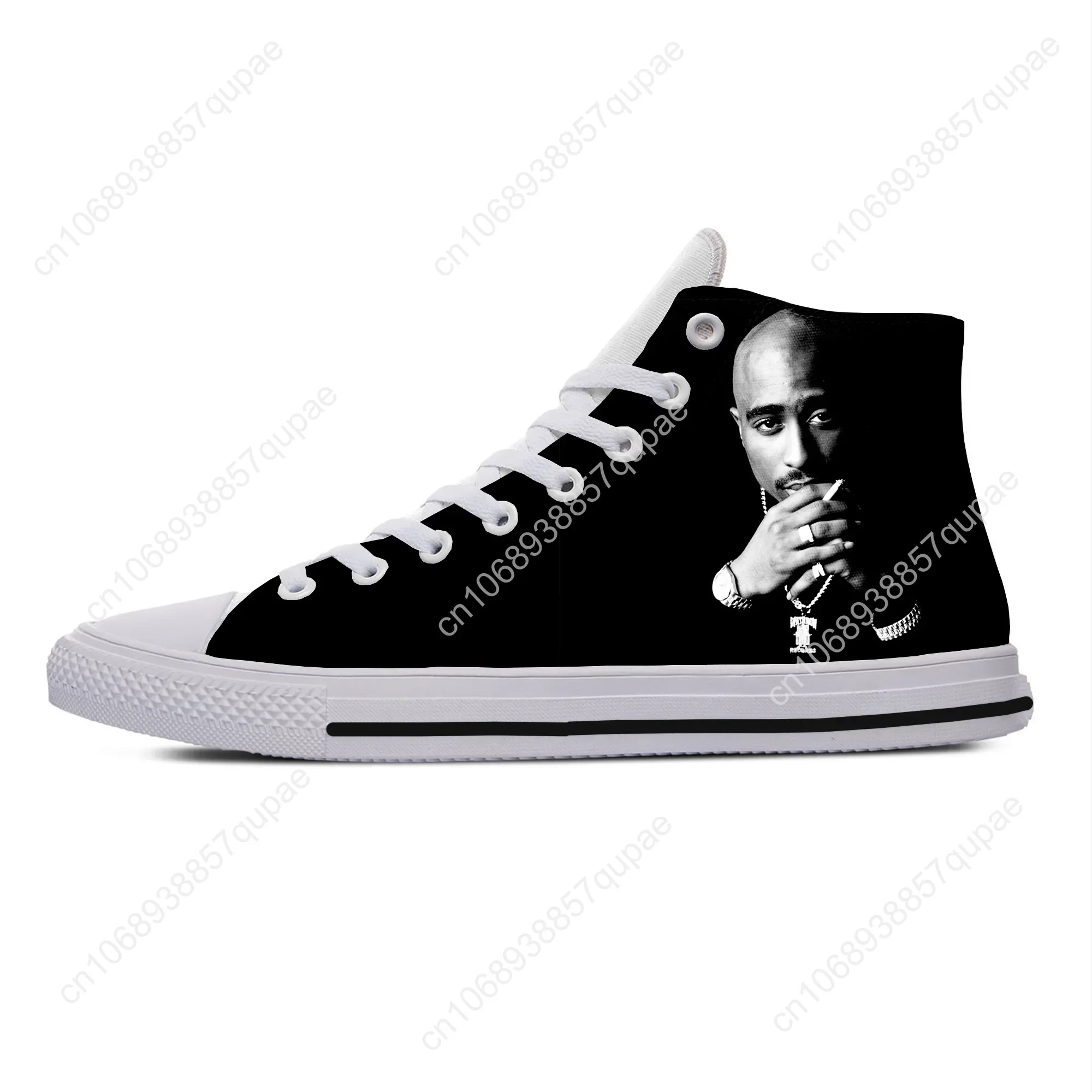 Hot Cool Fashion 2Pac Tupac High Sneakers Men Women High Quality High Help Casual Shoes Summer Classic Latest Board Shoes