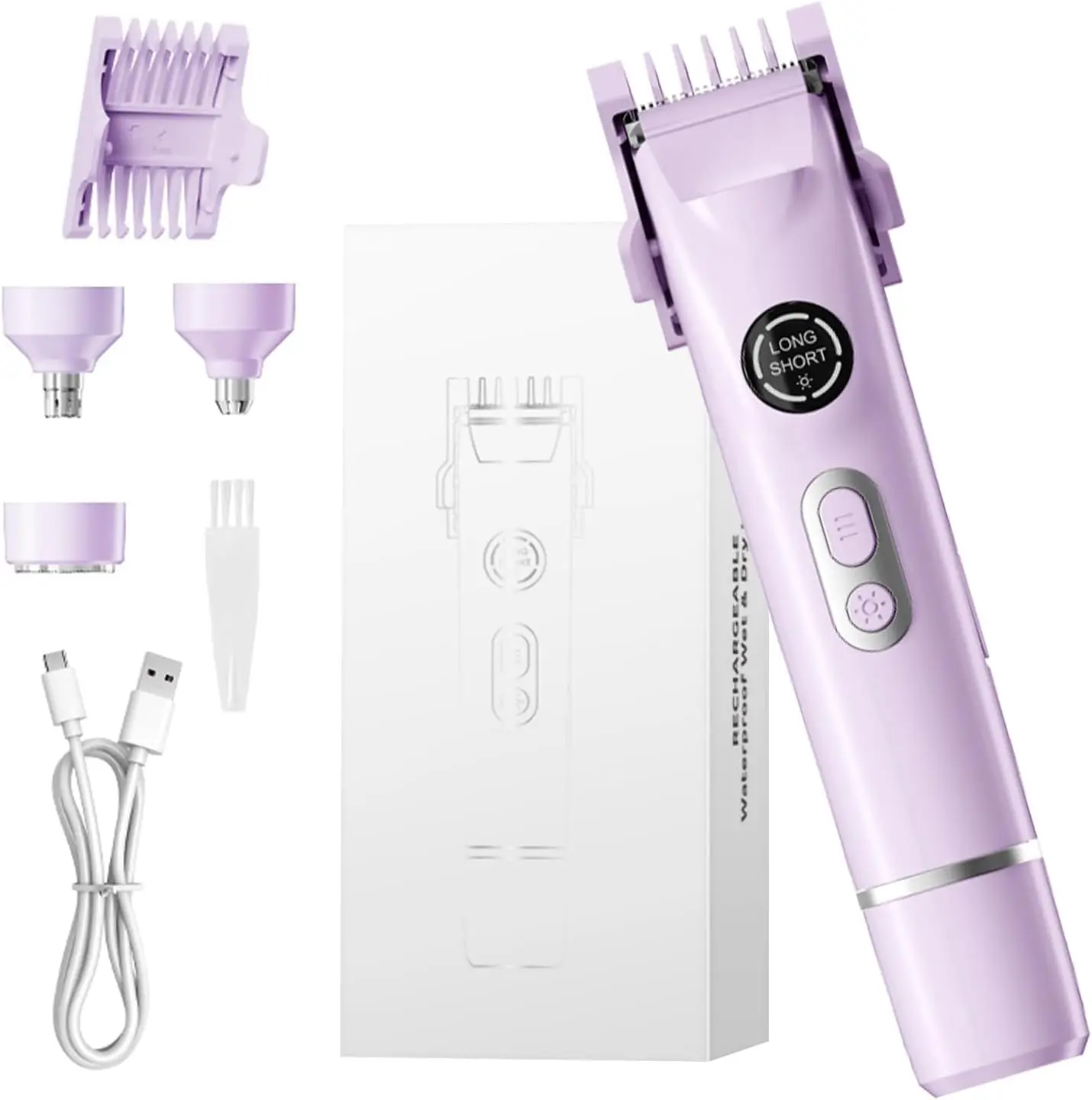 

4-in-1 Waterproof Electric Bikini Trimmer & Body Hair Shaver, Rechargeable for Women, IP7 Compact Travel Razor
