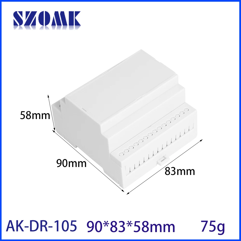 SZOMK Din Rail Terminal Blocks 15 Pins End Stopper Controller Centralized Housing Enclosure for Electronic Project