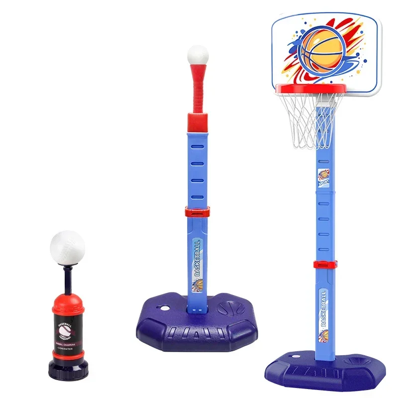 77-140Cm Toddler Adjustable Basketball Hoop Stand with Baseball Ejection Outdoor Indoor Ball Games Sport Backboard Children Toy