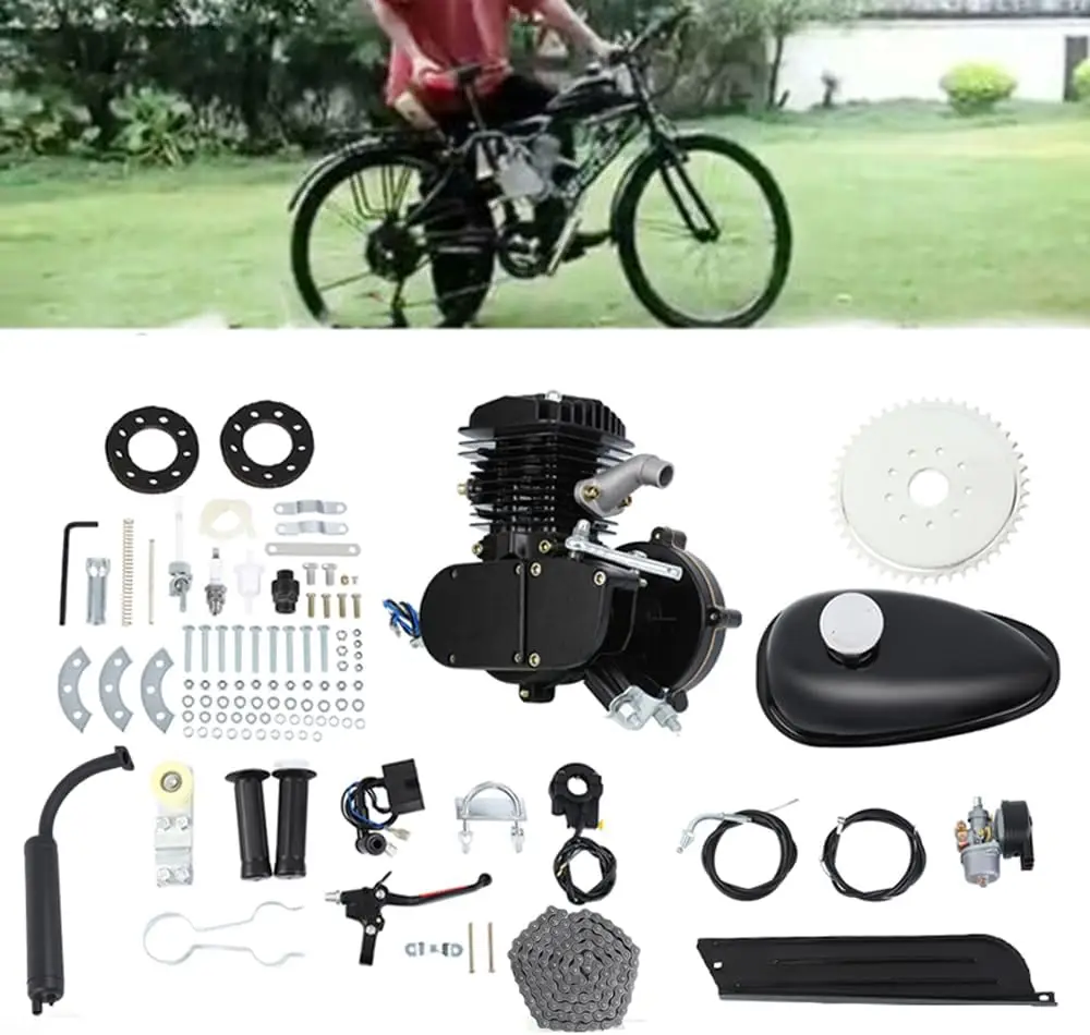 80cc Two-Stroke Engine Kit with Throttle And Gas Pedal for Motorized Bicycles Motorcycle Conversion Kit