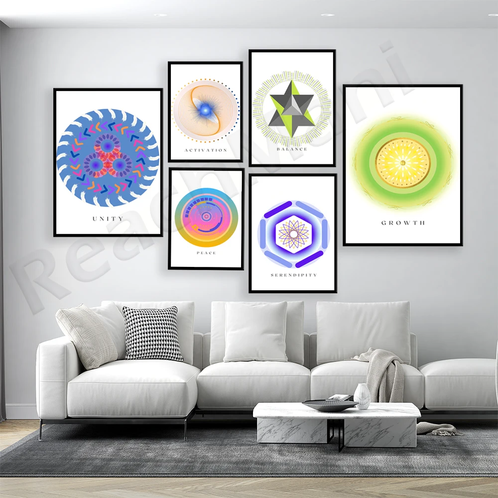 

Mandala print, balance, growth, evolution, blossom, shine, peace, waves of life, self-expression mandala poster, spiritual art