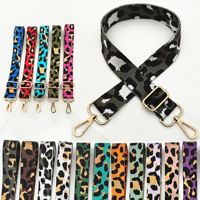 

Leopard Pattern Bag Straps Women Messenger Bags Shoulder Belt Adjustable Bag Handles Female Crossbody Bag Strap Nylon Bag Chain