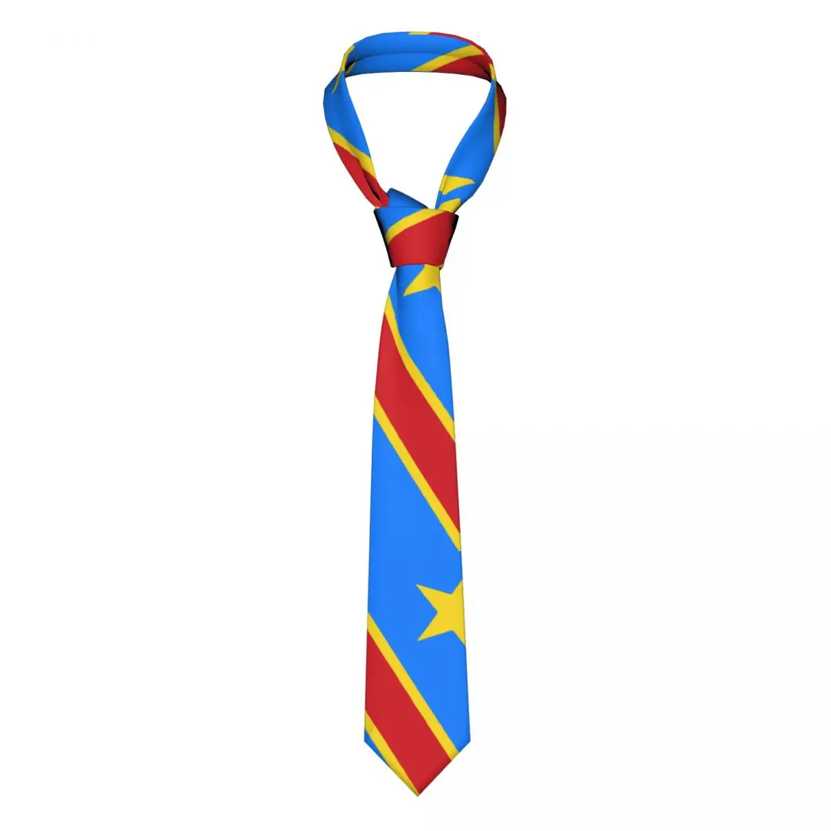 Flag Of Congo Kinshasa Zaire Necktie Slim Polyester 8 cm Wide Neck Tie for Men Suits Accessories Cravat Wedding Accessories Gift