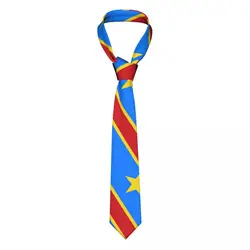 Corbata de poliéster con la bandera del pueblo de Kinshasa Zaire para hombre, corbata de cuello ancho de 8 cm, accesorios para trajes, corbata, accesorios de boda, regalo