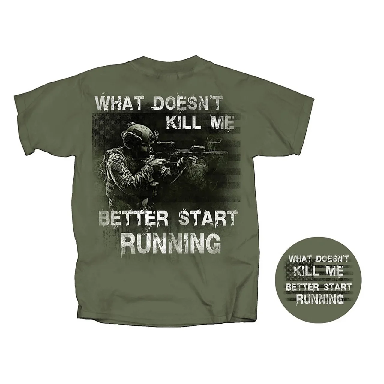 What Doesn't Kill Me Better Start Running. Special Forces Sniper T-Shirt Short Sleeve Casual 100% Cotton O-Neck Mens T-shirt New