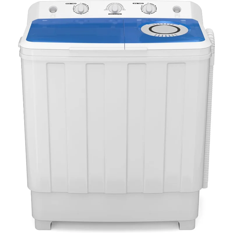 

Портативная стиральная машина Zynkez, компактная стиральная машина с двойной ванной емкостью 28 фунтов со встроенным сливным насосом, полуавтоматическая стиральная машина 18 фунтов