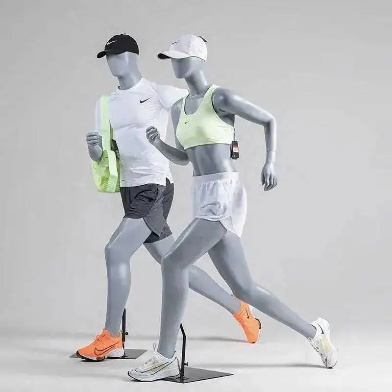 

Sport Black Grey Muscular Male Female Display Dummy Model Running Sport Full-Body Mannequin For Clothing Display Rack