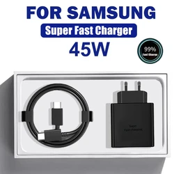 Caricabatterie super veloce PD USB-C da 45 W per Samsung Galaxy S24 Ultra S23 S22 S21 Plus Note10 A54 A34 5A Cavo dati di tipo C a ricarica rapida