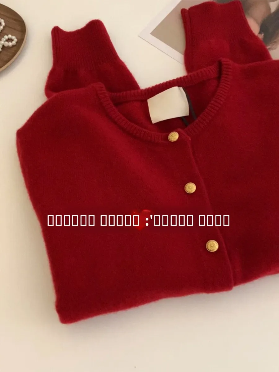 

Зимний женский свободный вязаный кардиган, свитер, круглое пальто, верхняя одежда из меха медведя, большие размеры, корейский теплый топ с золотыми пуговицами