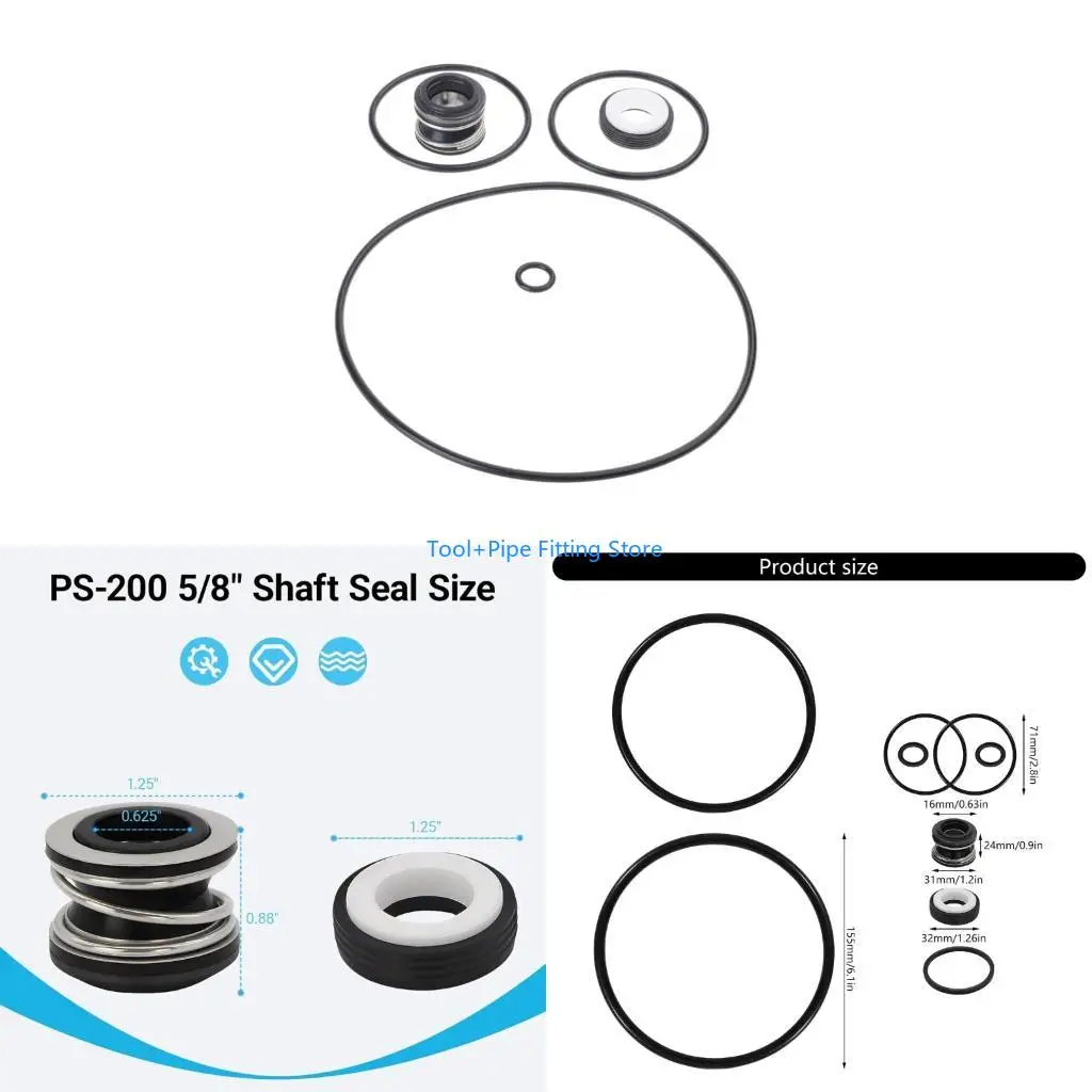F92B Premium Pool Pumps Shaft Seal O Rings Replacement For Multiple Models Includes Drain Plugs And Cover Seal