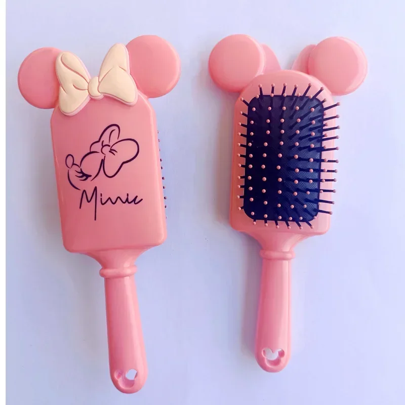 Disney-Peignes de massage à coussin d\'air Minnie Mouse pour enfants, brosse à cheveux, outil de coiffure, cadeau pour enfants, figurines d\'anime de