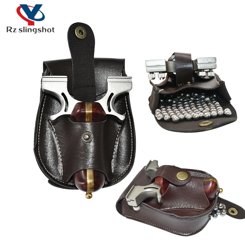 Professional Slingshot Bag Multifunctional Slingshot Carrying Case Can Store Steel Balls and Mud Balls Durable Leather Material