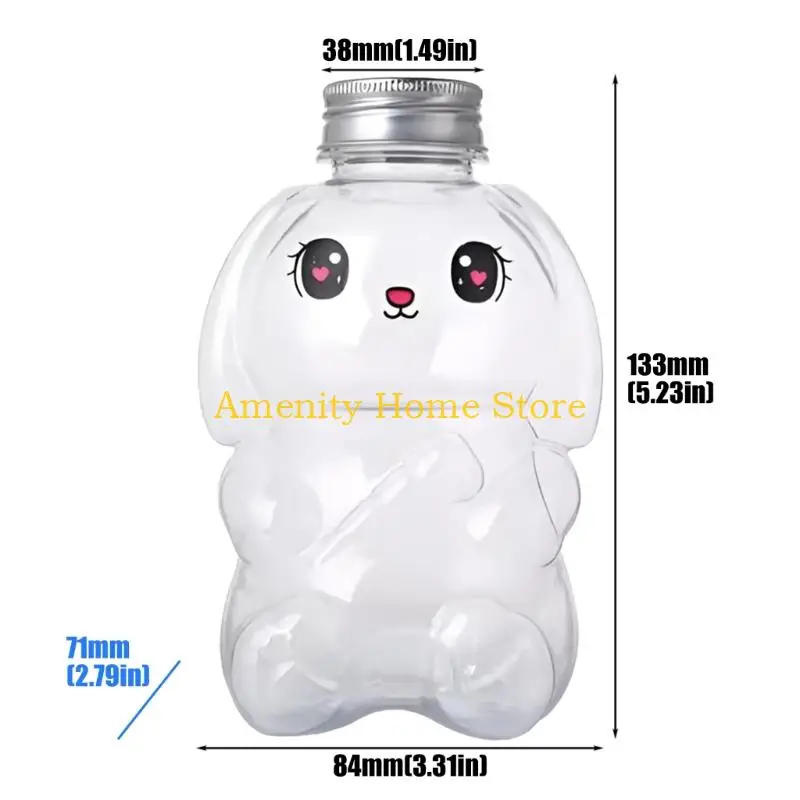 F26C Plastic Rabbit Themed Cup 350ml Comes With Leak Proof Lid Perfect For Juice Milk Or Water Great Gift
