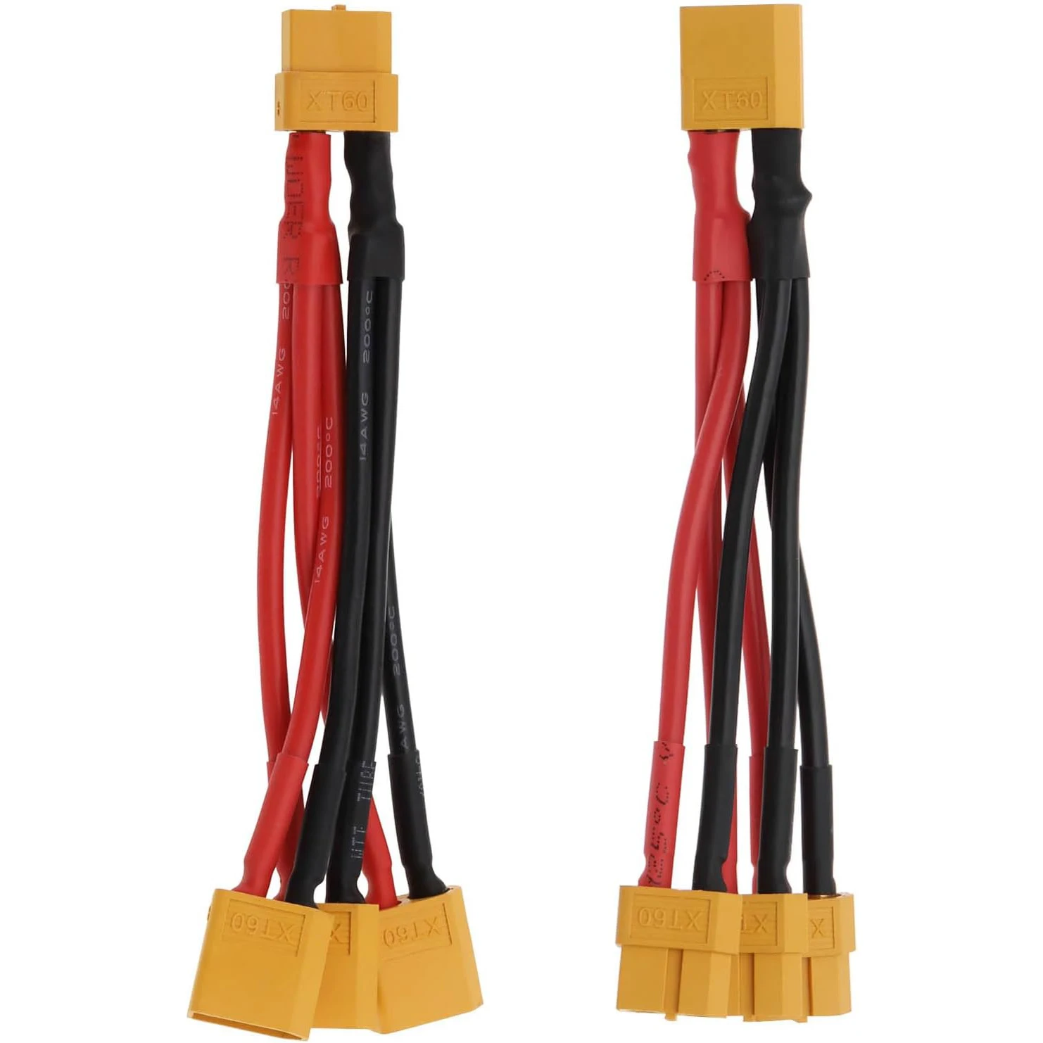 

2 шт. XT60 Параллельный соединительный кабель для аккумулятора 12AWG Y-разветвитель 3-полосный провод 1 штекер на 3 гнезда XT60 Кабель + 1 гнездо на 3 штекера XT60
