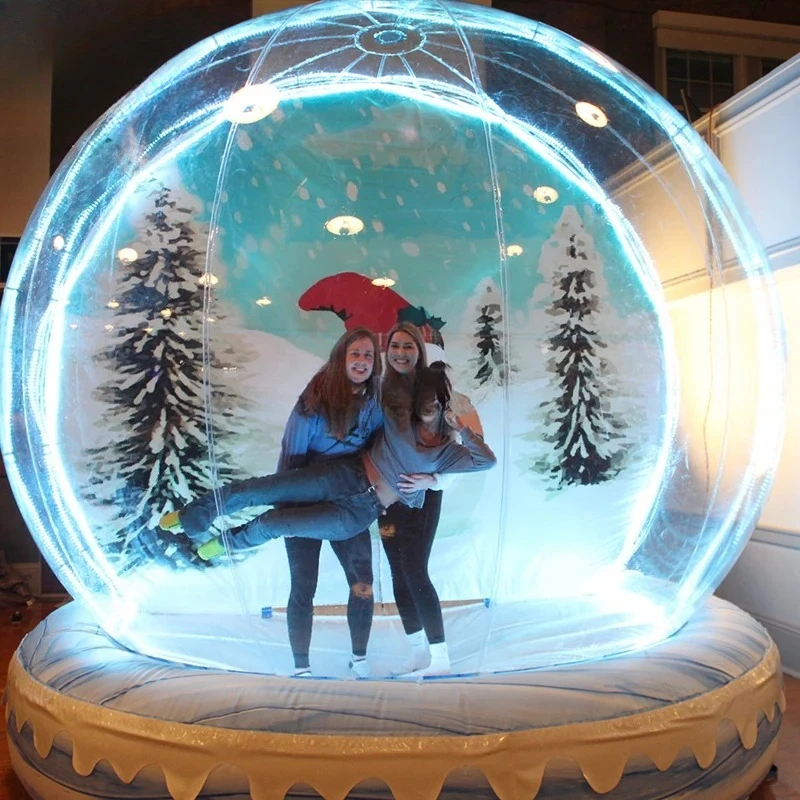 

Christmas decoration inflatable snowball with printed background blower and pump