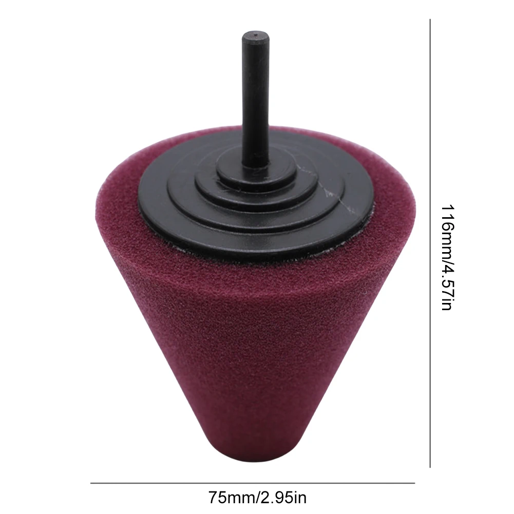 Burnishing Ball Polishing Cone Detailed Scratch Polishing Buffing Foam Sponge Pad Used for Electric Drill for Car Tire Hub Care