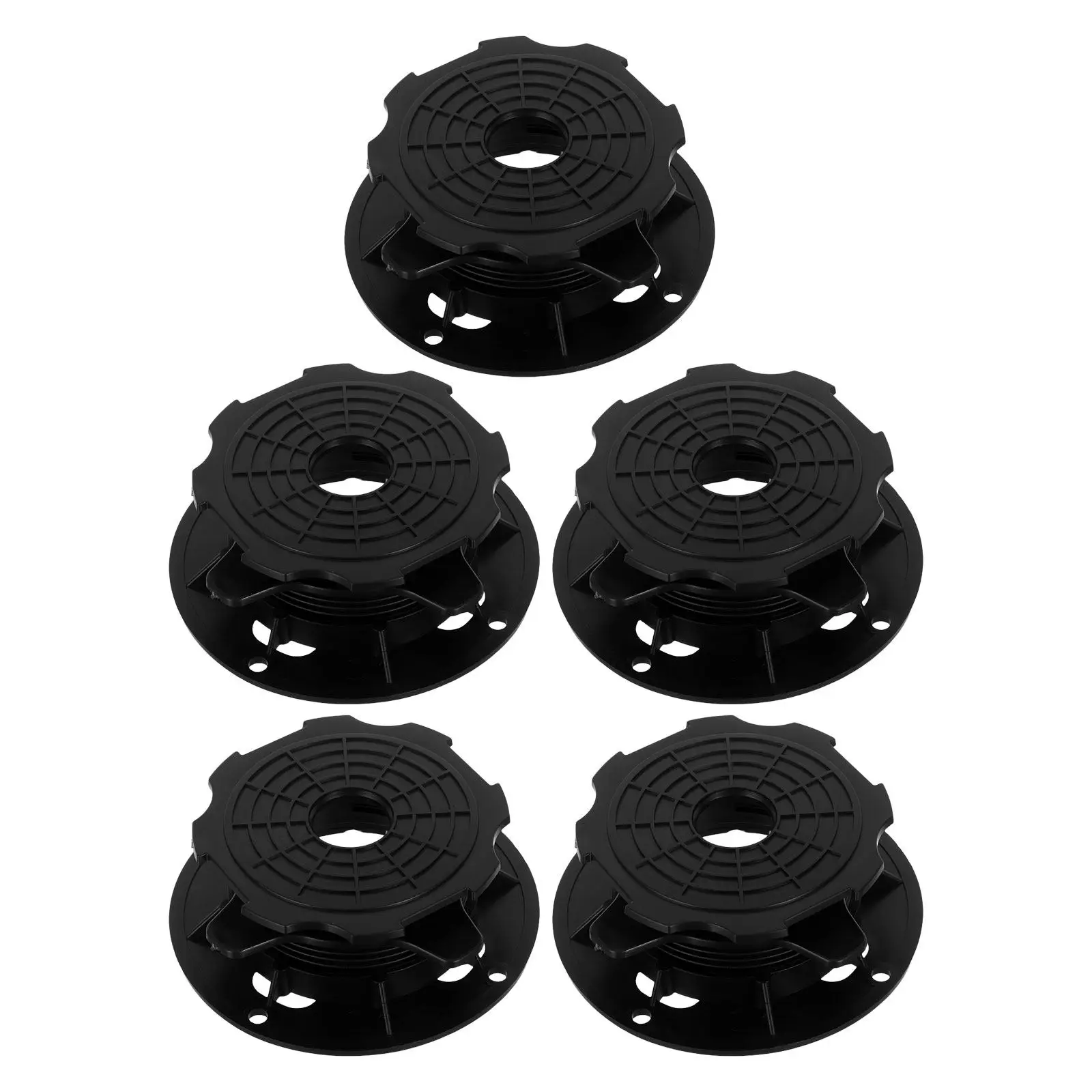 5Pcs Adjustable Plastic Deck Foundation Support Base for Outdoor Tile Paver Ground Leveling Deck Support Pedestal for Patio