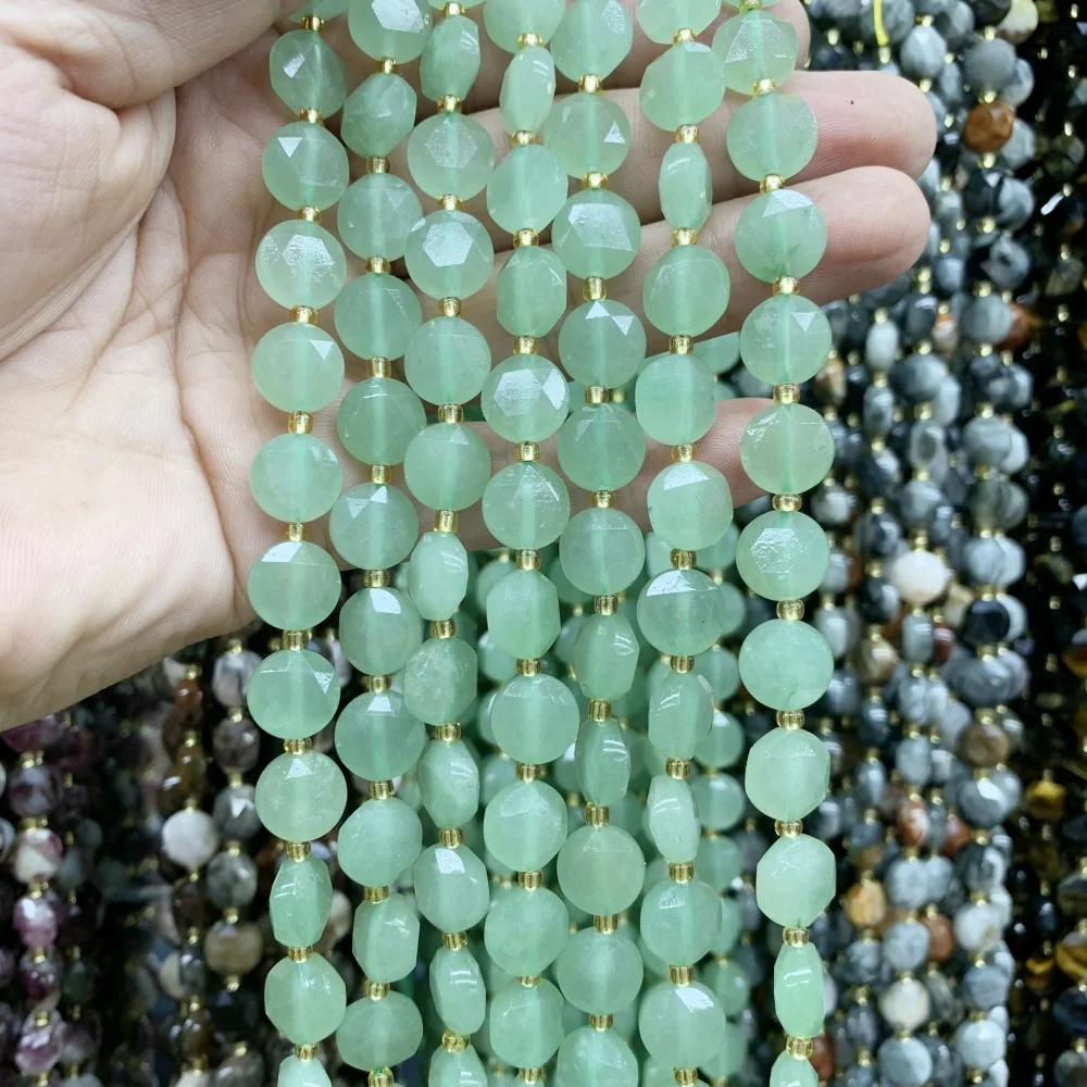 טבעי 10 מ "מ פסים שחור אגאט משושה חיתוך עגול משטח חיתוך רוז קוורץ קוורץ