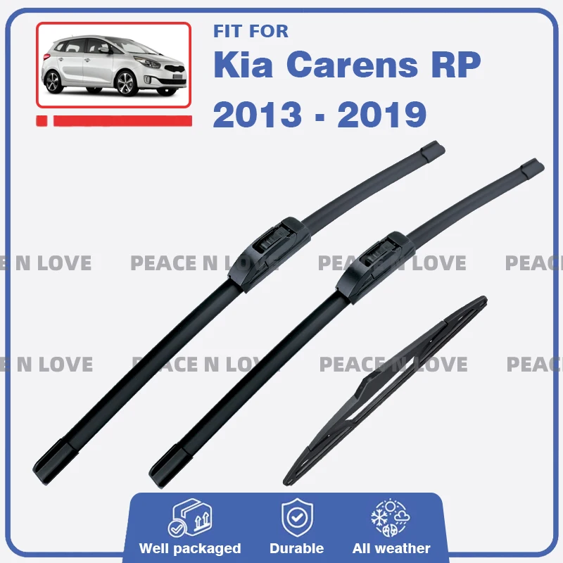 Escobillas de limpiaparabrisas delanteras y traseras para Kia Carens RP KIA Rondo 2013 - 2019 3 piezas parabrisas ventana cepillos de goma accesorios de coche
