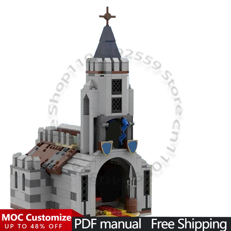 

664 PCS City Engineering 31168 - Medieval Chapel MOC Customize Modular Building Block Popular Educational DIY Assembly Toy Gift