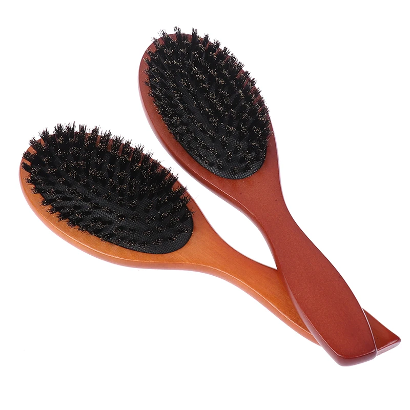 

Brown Boar Bristle Hair Brush Women Comb For Hair Wood Hairbrush Detangle Straightener Brush Hair Comb Barber Hair Styling Tool