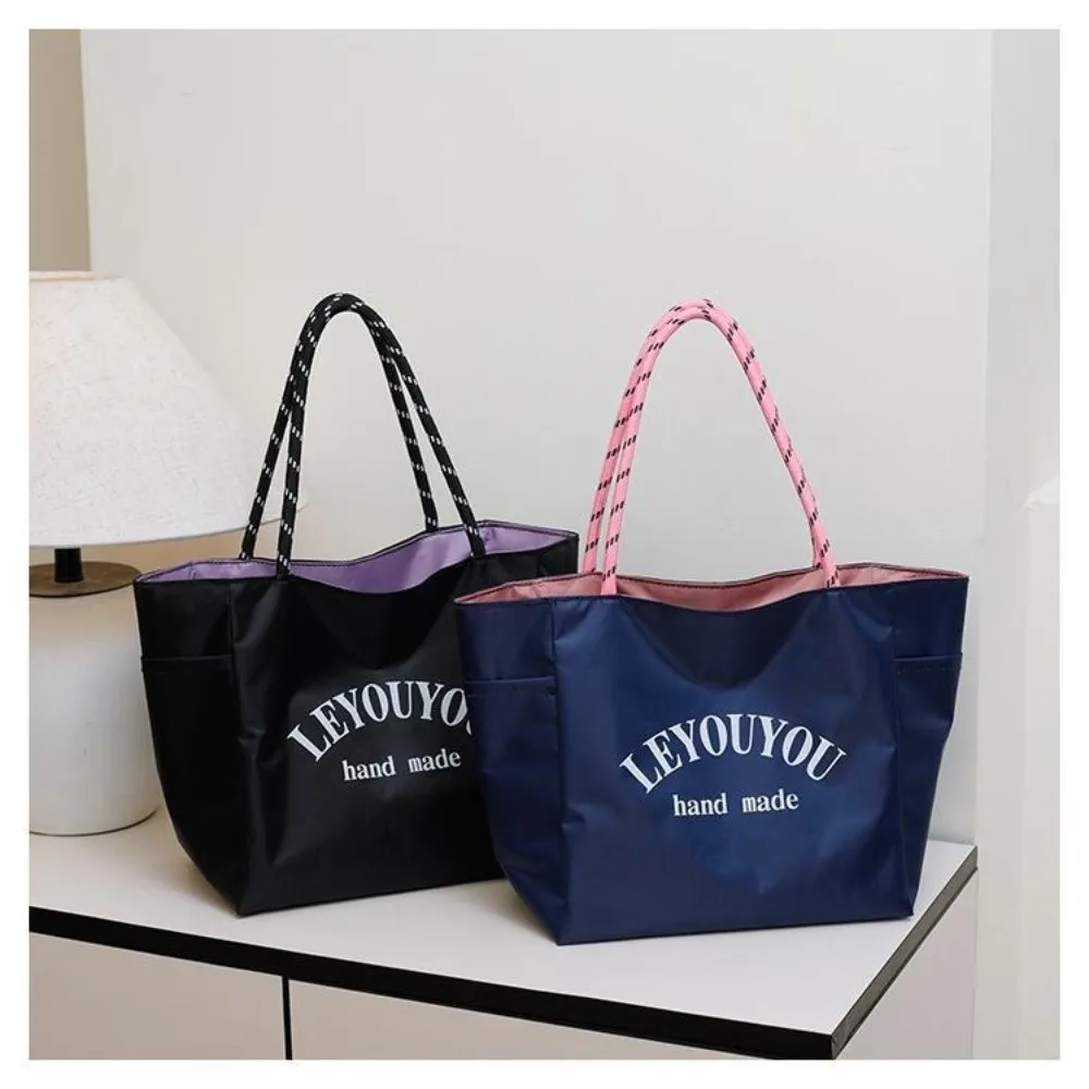 

Модная простая сумка-тоут с надписью, вместительная водонепроницаемая сумка для обедов, портативная однотонная сумка для мам