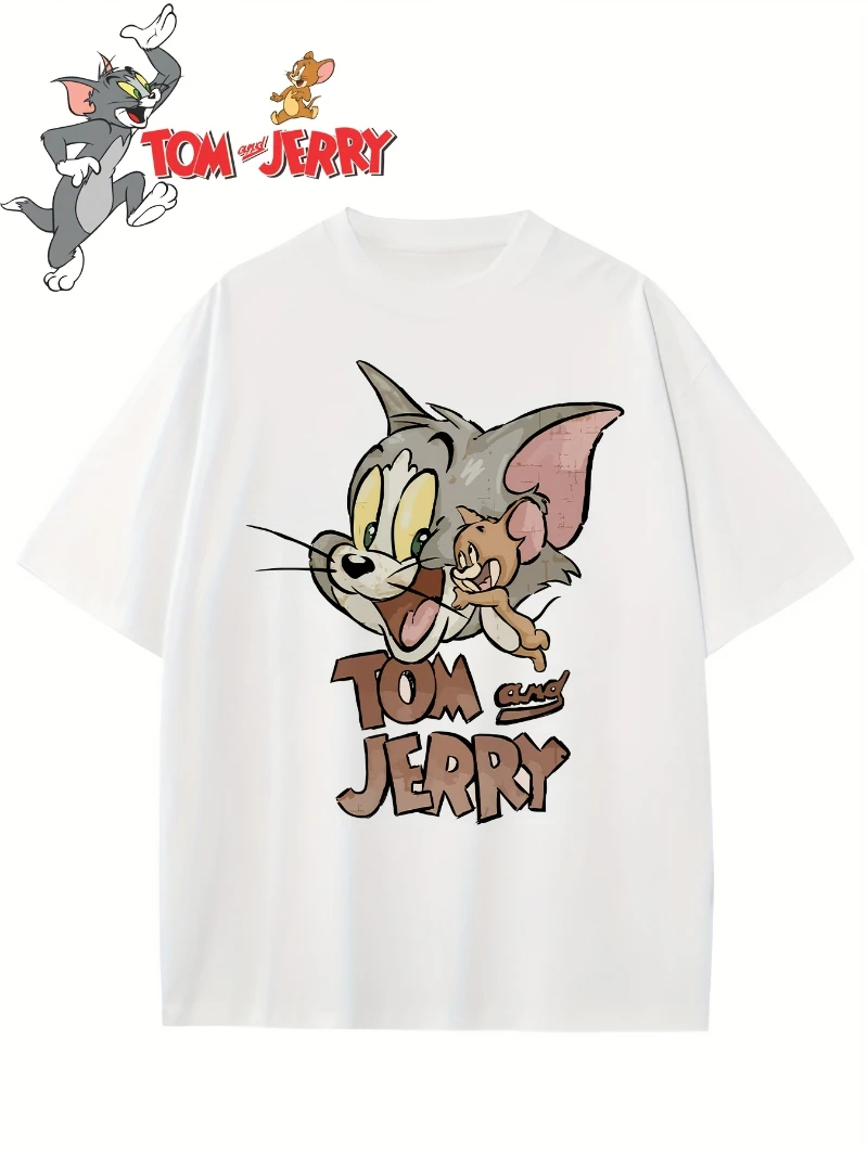 جديد 2025 الصيف توم وجيري رجل خمر الكرتون طباعة تي شيرت لينة تنفس الراقية الفاخرة لكل من الرجال والنساء #5