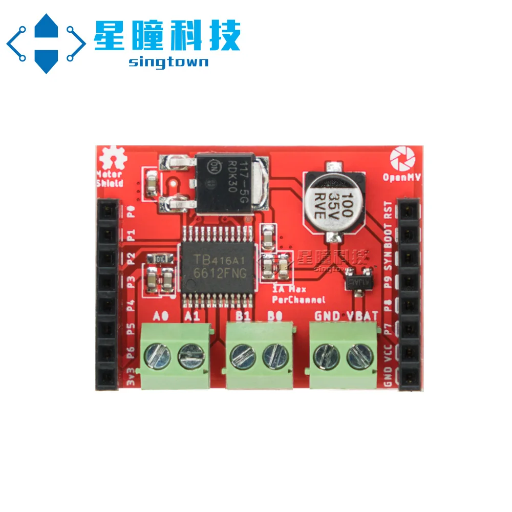 SingTown OpenMV Motor Shield Genuine TB6612 - 2 Channel DC Motor or 1Channel Step Servo Module Apply to OpenMV4 3 Cam H7 Plus M7