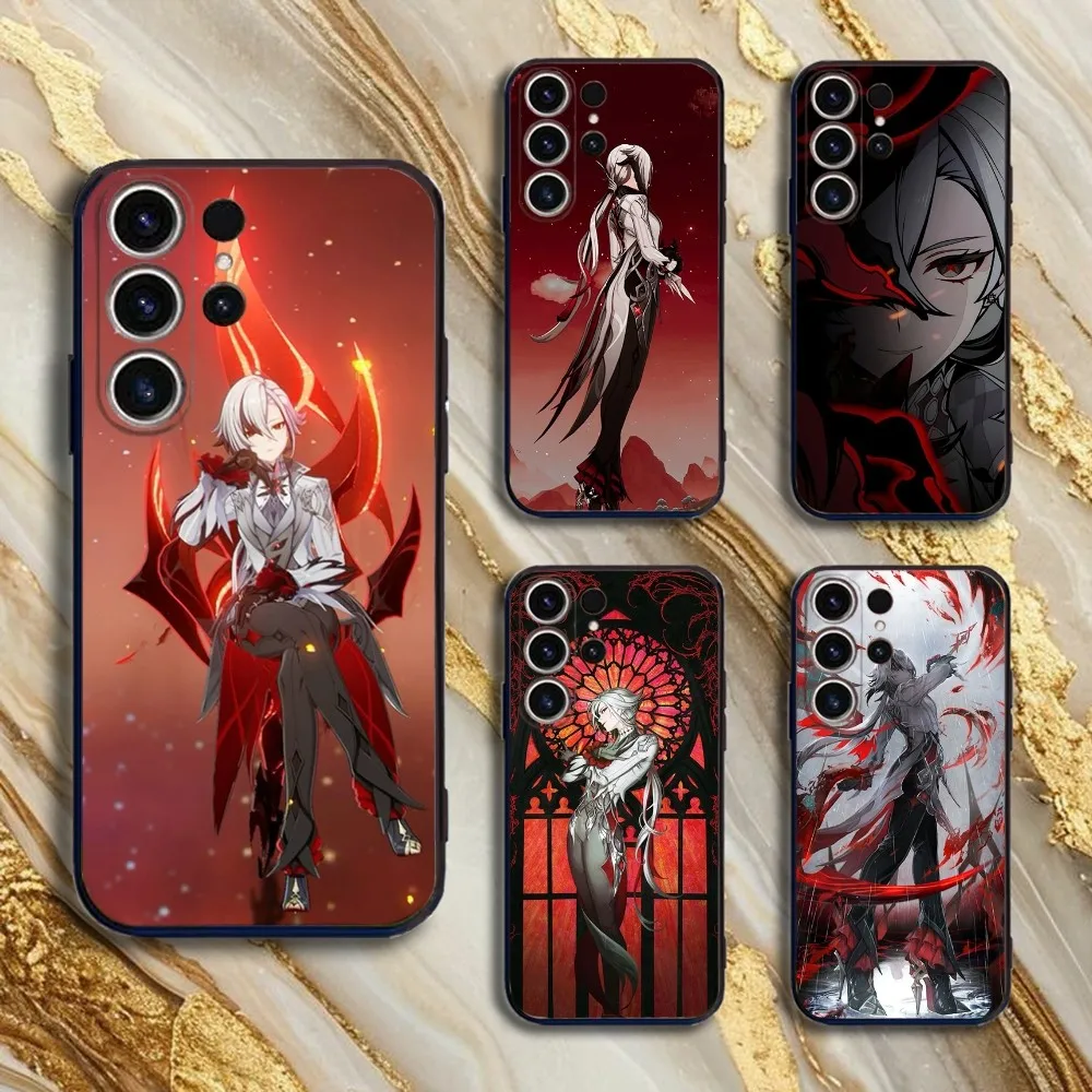 

Genshin Impact Arlecchino Phone Case For SamsungS25,24,21,22,23,30,Ultra,20,Plus,Fe,Lite,Note,10,9,5G Black Cover