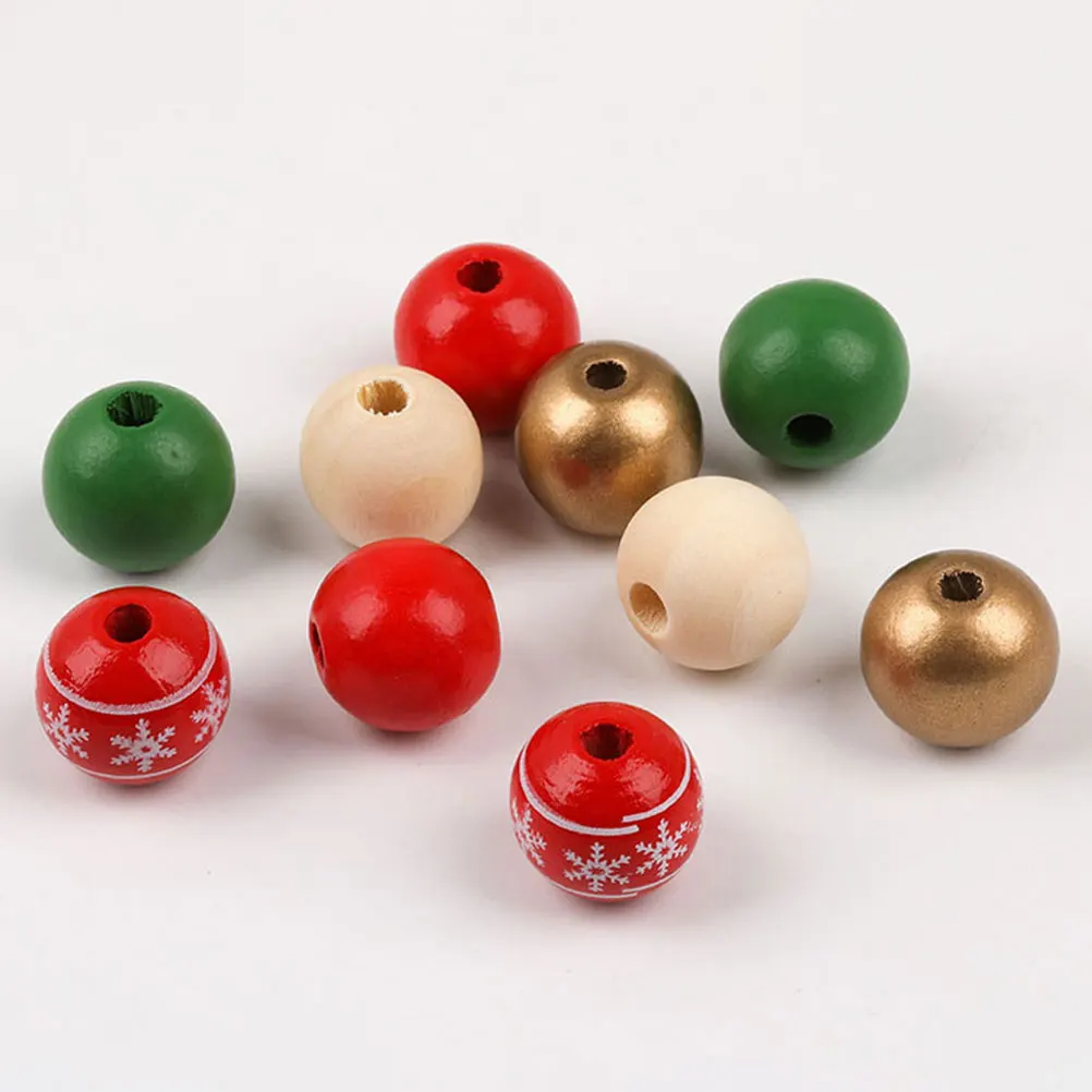 

1Set Xmas Style Wood Beads High Quality DIY Jewelry Loose Beads Xmas Garland Making Crafts Supplies DIY Garland Wood Bead