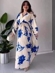 Dress Muslim Abaya Women Party Dresses Jalabiya Printing Ramadan Morocco Dubai Abayas Kaftan Islam Eid Vestidos Arab Long Robe