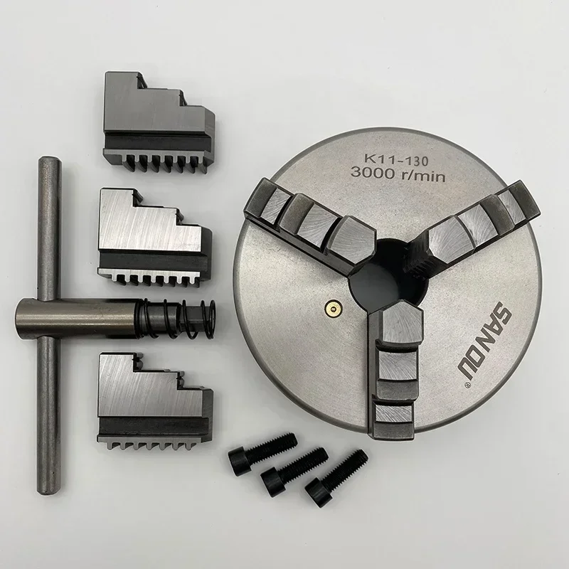 3 jaw chuck 130mm manual metal self-centering lathe chuck K11-130 SAN OU brand lathe tool accessory