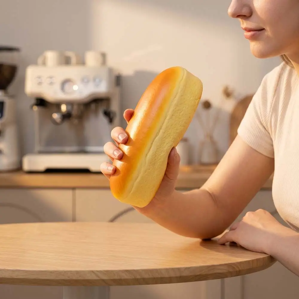 Simulated Simulated Cheese Cake Squeeze Toy Slow Rising Oversized Bread Squishy Toy Realistic Soft Elastic Sensory Fidget Bread