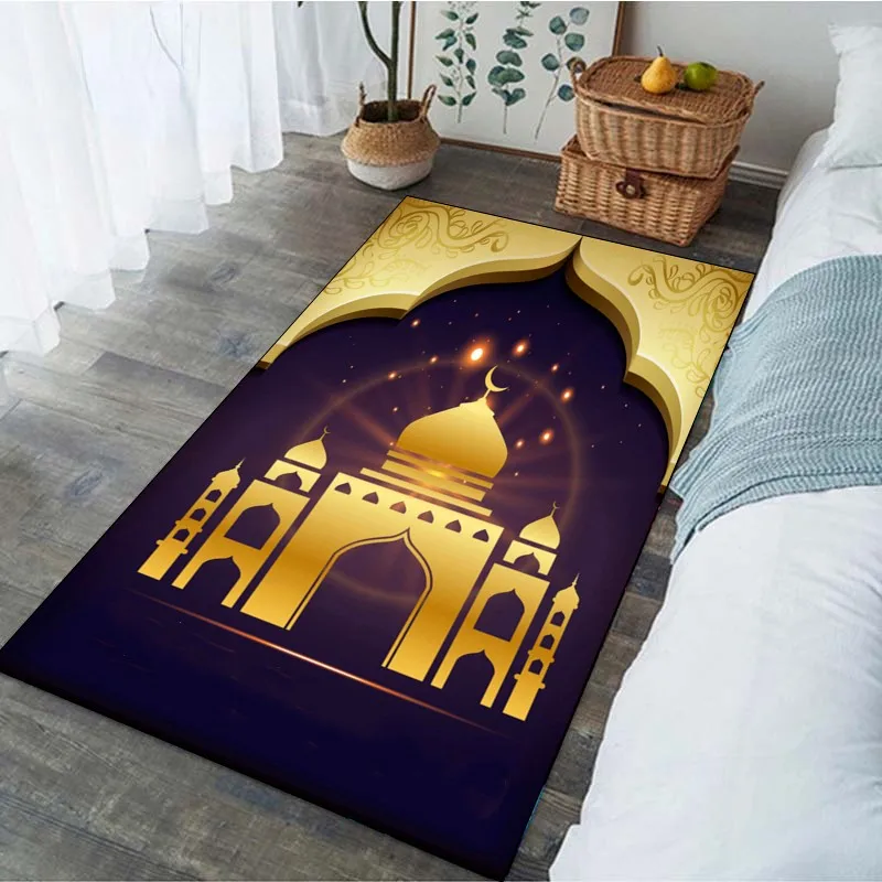 Islam Religious Muslim Ramadan Carpet Home Decoration Living Room Mat Kitchen Bathroom Non-slip Floor Mat Bedroom Bedside Rug