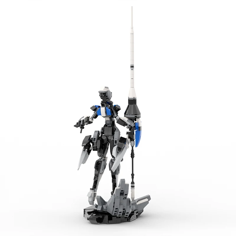 MOC Mech żeński robot Lancer Valkyrie Model klocki Sci-Fi futurystyczne pancerne cegły zabawki garnitur prezent urodzinowy dla dzieci