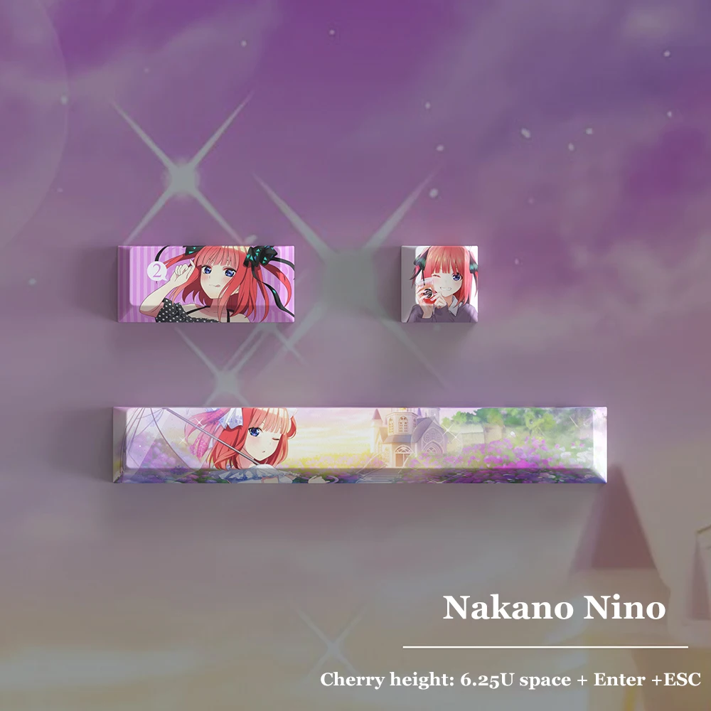 The Quintessential Quintuplets Thème PBT 3 Capuchons de touches Hauteur 6.25U Espace Enter Esc Cosplay Prop Ive Sides Anime Print Keycaps