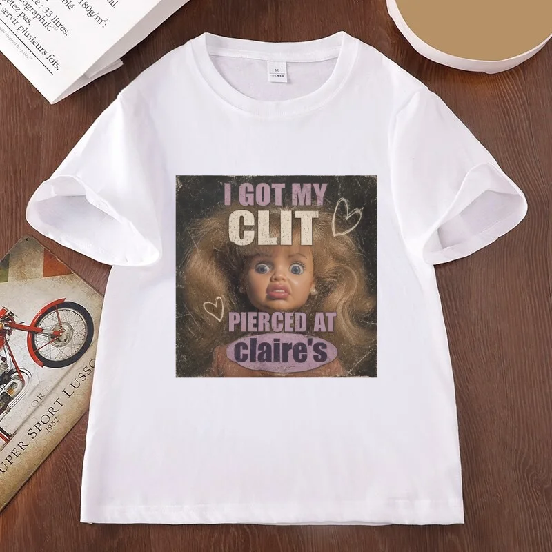 Funny Doll Meme T-shirts Adult Humor T Shirt Men Casual Round Neck Tshirt Cotton Loose Short Sleeve Tees Y2k Man Clothing