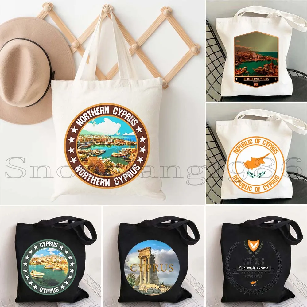

Arms of Cyprus Flag Map Nicosia Gifts Large Capacity Durable Canvas Tote Bag Shoulder Shopping Fashion Casual Shopper Handbag
