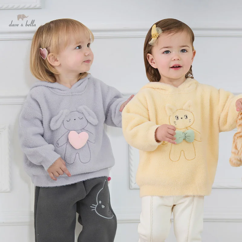 

Dave Bella 2024 New Winter Girls Baby Children Top Knitted Sweater Pullover Warm Casual Sweet Cute Gentle Knitwear DB4241573