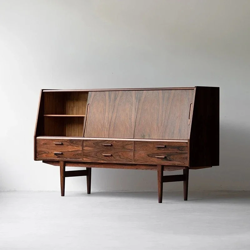 Vintage, Side Cabinet Cherry Storage Locker Burmese Teak Cutlery Cabinet Furniture
