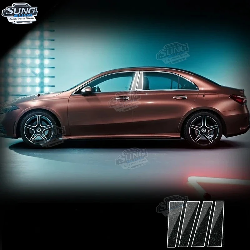 

Для Mercedes-Benz Class-A 2020-2023 внешняя часть автомобиля A/B оконная стойка аксессуар против царапин прозрачная черная защитная пленка из ТПУ
